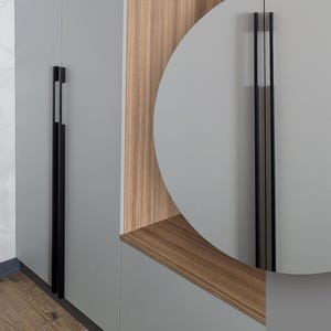 Poignée de porte extra longue en chêne massif rustique, poignée d'armoire faite main style bûche, quincaillerie pour meubles en bois