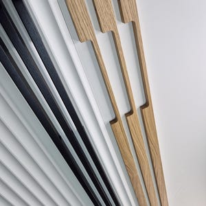 Poignée de porte en bois massif de chêne, conception de bûche, poignée de tiroir de chevet de garde-robe, accessoire de quincaillerie de meuble moderne fait main à longue poignée