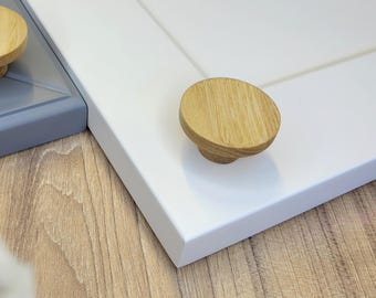 Eikenhouten ladeknop, ronde houten handgreep, houten kastknoppen, houten deurknoppen, ronde kasttrekker, ladetrekkers, dressoirknoppen