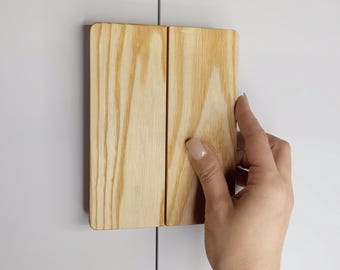 Minimalist Solid Wood Cabinet Pull, Oak Options, Wooden Drawer Pull, Handmade Modern Hardware, Custom Cabinet Accessory