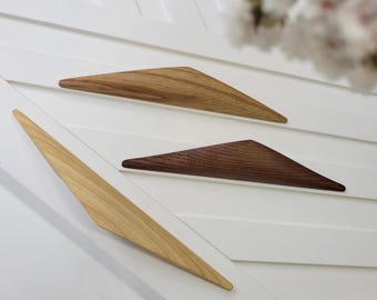 Minimalist Wooden Cabinet Handle, Modern Drawer Pull Design, Wardrobe Kitchen Fixtures, Multiple Color Finishes, Sleek Furniture Knob