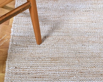 5X8,9X12ft White and Natural Hemp Jute Rungs-Extra Large Jute Rugs Jute Rugs ,checkerboard jute Rug, Large Area Hemp Rug For Hallway Rug