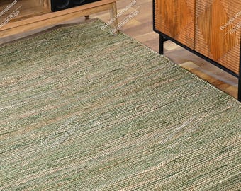 6x9,8x10ft green and Natural Hemp Jute Rungs-Extra Large Jute Rugs Jute Rugs ,checkerboard jute Rug, Large Area Hemp Rug For Hallway Rug