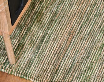 6x9,8x10ft green and Natural Hemp Jute Rungs-Extra Large Jute Rugs Jute Rugs ,checkerboard jute Rug, Large Area Hemp Rug For Hallway Rug