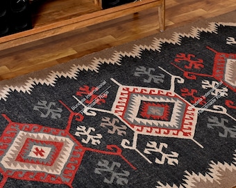 Design Indian Handwoven Wool Jute Vintage Kilim Rugs For Living Room Custom Size Rug Oushak Rug ,Home Decor Kilim Rug Traditional Kilim Rug