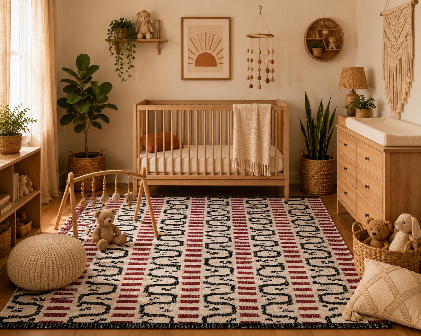 Handmade Cotton Woven Kilim Pattern Jute Rugs for Interior Design