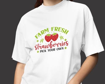 Strawberry Graphic T-Shirt: Farm Fresh Summer Fruit Design