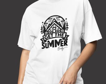 Summer White Graphic Tee: Beach Vacation Outfit, Casual Wear