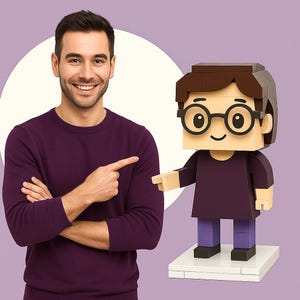 3D Bricks Figures - 1 Person Brick Figures - Custom Brick figures, Birthday Gift, Block Style Toy, Mini Figure Gift, Block Toy, Figures Gift