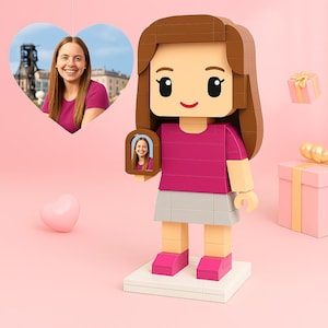 Custom Photo Brick Figure: Personalized 3D Mini Block Toy Custom 1 Person figures Your Photo Brick Figures - Mini Figures Gift
