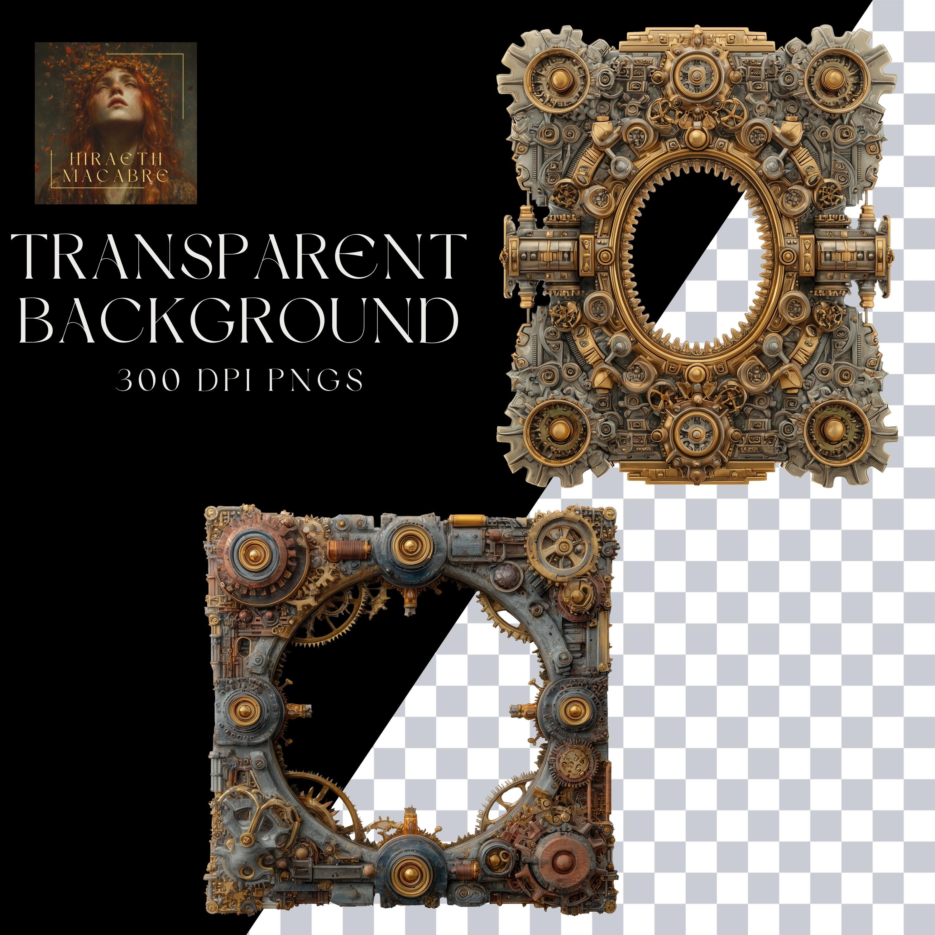 Steampunk Frames Clipart | 20 Transparent Pngs | Vintage Mechanical ...