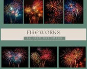 Fireworks Overlay Bundle - 34 Fantasy Firework Overlays - Photoshop Overlay Pack - Celebration Effects