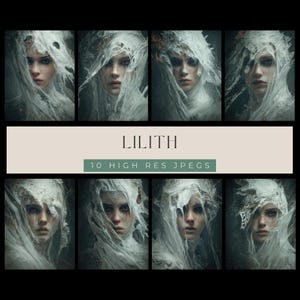 Lilith – 10 Haunting Ethereal Gothic Portraits - For Digital Art Compositions, Junk Journals & Scrapbooking