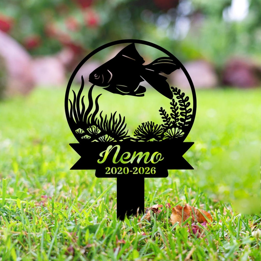 Custom Fish Memorial Grave Marker, Pet Memorial Garden Stakes ...