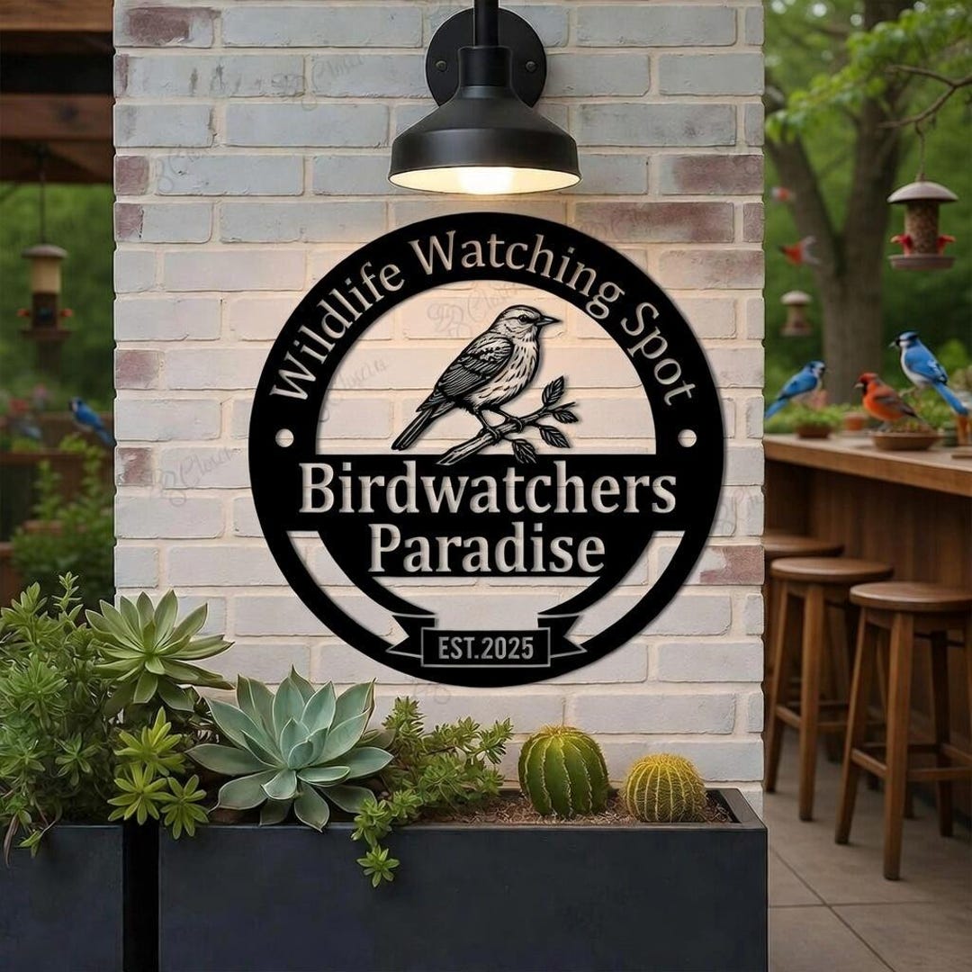 Personalized Birdwatchers Paradise Sign, Custom Wildlife Watching Spot ...