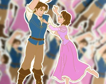 Rapunzel and Flynn Sticker - Tangled Matte Vinyl Die-Cut | Gift, for Journals, Sticker Collections, Scrapbooks