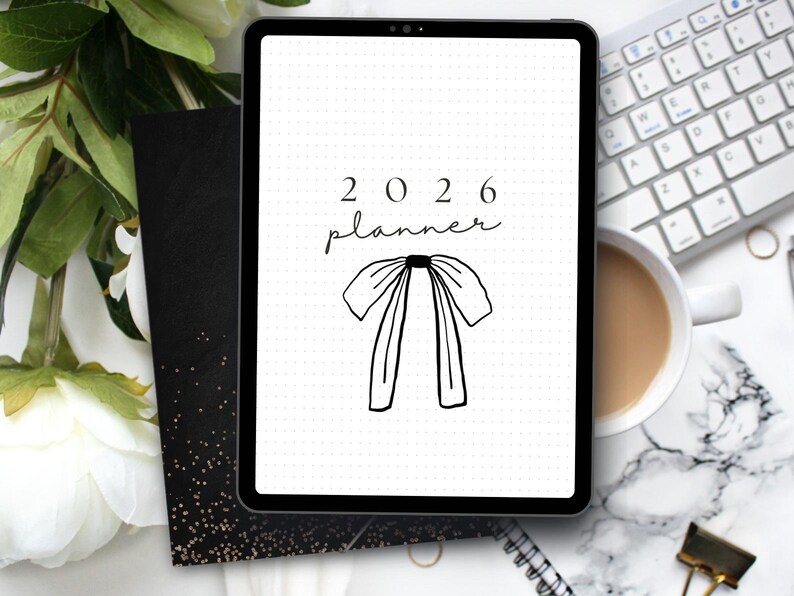 Coquette Bow 2026 Planner Title Page, Minimalist Dashboard for A4 A5 ...