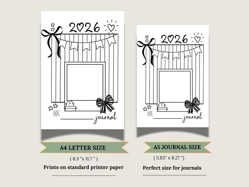 2026 Planner Title Page With Photo Frame, Personalized Journal Cover ...