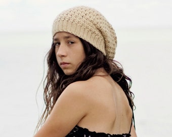 The River Slouch Crochet Slouchy Tam Hat Texture Ribbed Brim