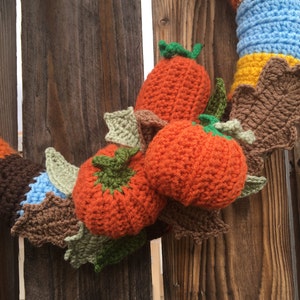 Autumn Wreath Crochet Fall Decor Door Decoration image 3