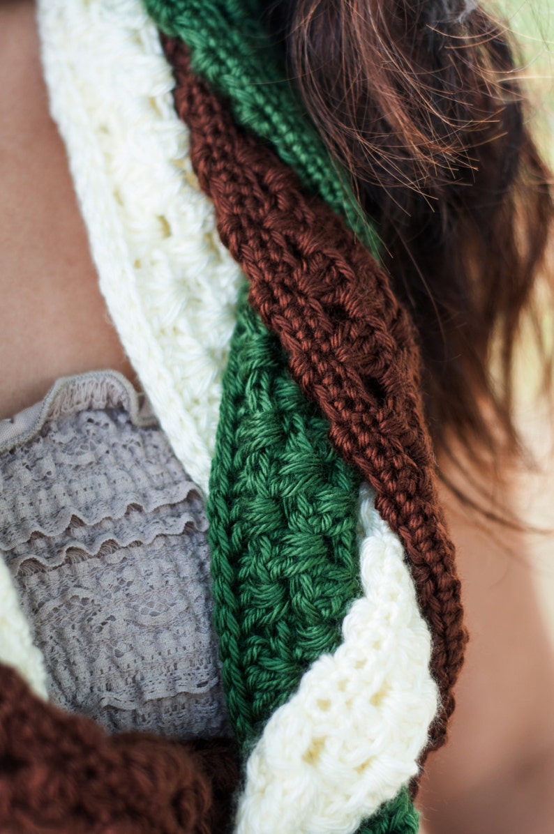 PATTERN Not Your Granny's Braided Cowl Scarf Crochet PATTERN image 3