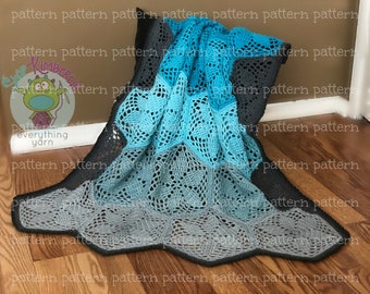 PATTERN Petal Points Throw Crochet PATTERN