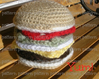 PATTERN Cheeseburger Amigurumi Crochet PATTERN