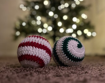 Candy Cane Swirl Crochet Ornament