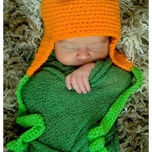 PumpkinTop Earflap Crochet Hat Child image 1