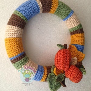 Autumn Wreath Crochet Fall Decor Door Decoration image 2