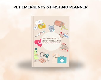Pianificatore di emergenza e primo soccorso per animali domestici: monitoraggio della salute, registro delle visite veterinarie (download immediato)