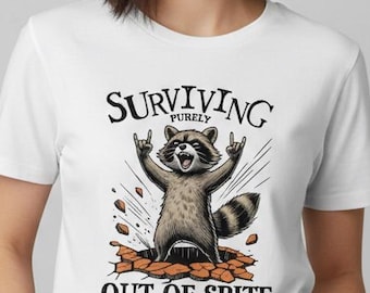 Funny Raccoon Graphic Tee – Sarcastic Humor, Caffeine Lover Shirt