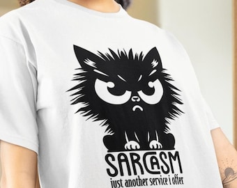 Sarcastic Cat Graphic Tee – Funny Grumpy Cat Lover Unisex Shirt