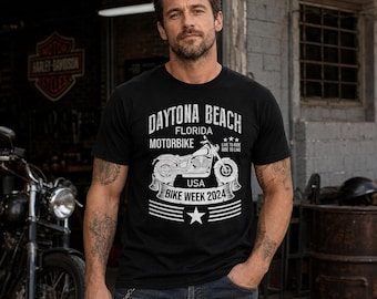 Florida Motorcycle T-Shirt, Daytona Beach Bike Week 2024 Graphic