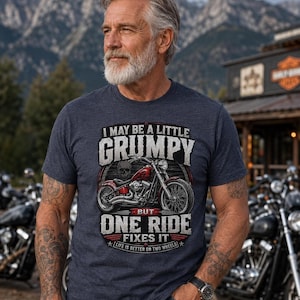 Lustiges Biker-Shirt, mürrisches Motorrad-T-Shirt mit Vintage-Chopper-Motiv