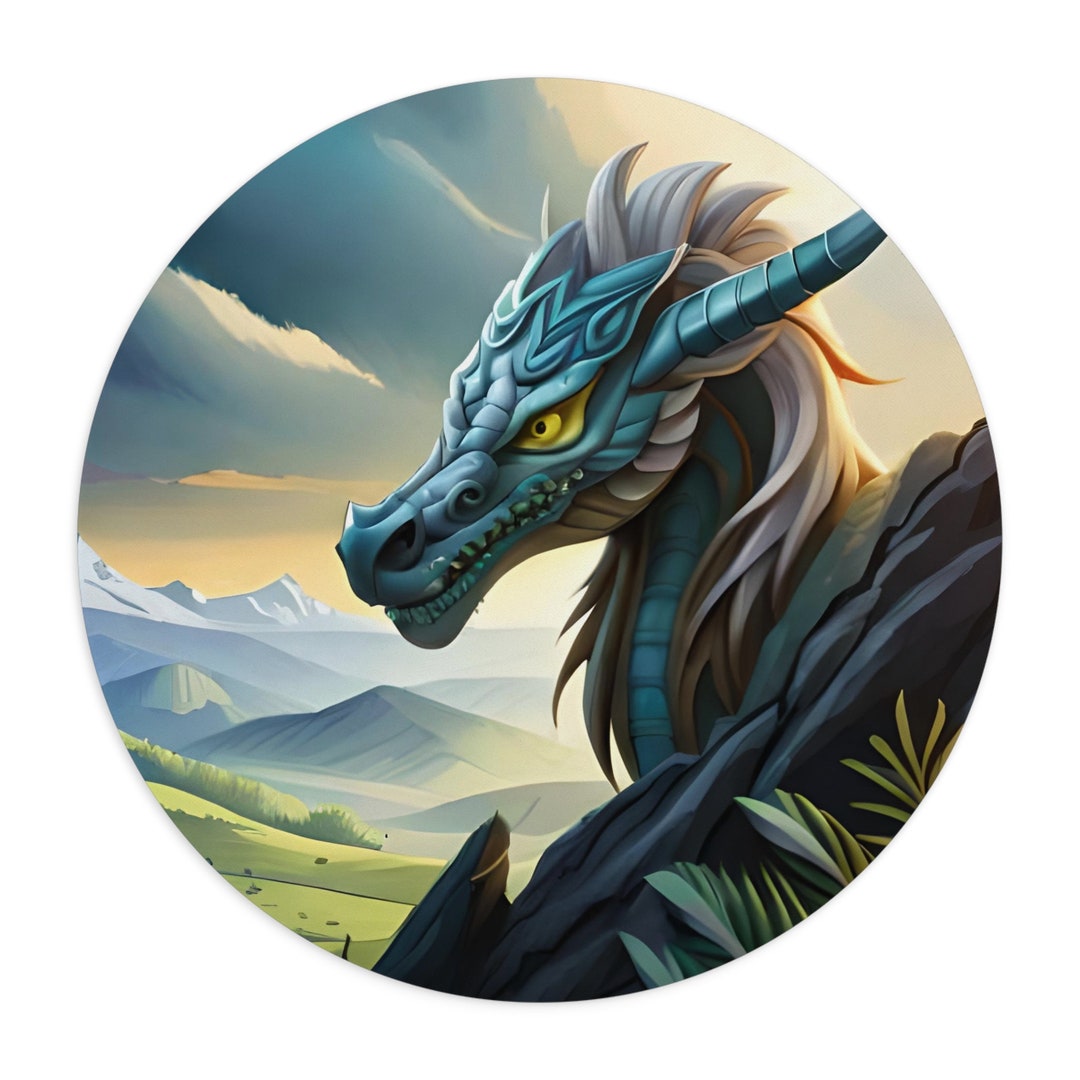 Armored Dragon Mouse Pad Fantasy Art Mouse Pad Gaming Mouse Etsy