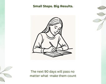 90-Day Goal Journal & Habit Tracker: Guided Self-Improvement Planner (Digital Download)