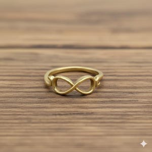 Gold Infinity Ring – Dainty Infinity Symbol Band, Minimalist Promise Ring, Meaningful Friendship Jewelry, Adjustable Gold-Plated Ring