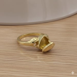 Gold Secret Hand Ring – Hidden Compartment Ring, Vintage Poison Ring, Hinged Locket Ring, Unique Statement Jewelry, Gift for Her or Him