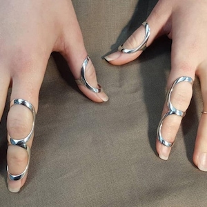 EDS Arthritis Ring, Finger Splint Support Ring, Silver Joint Stabilizer Ring for Hypermobile Fingers, Swan Neck Ring