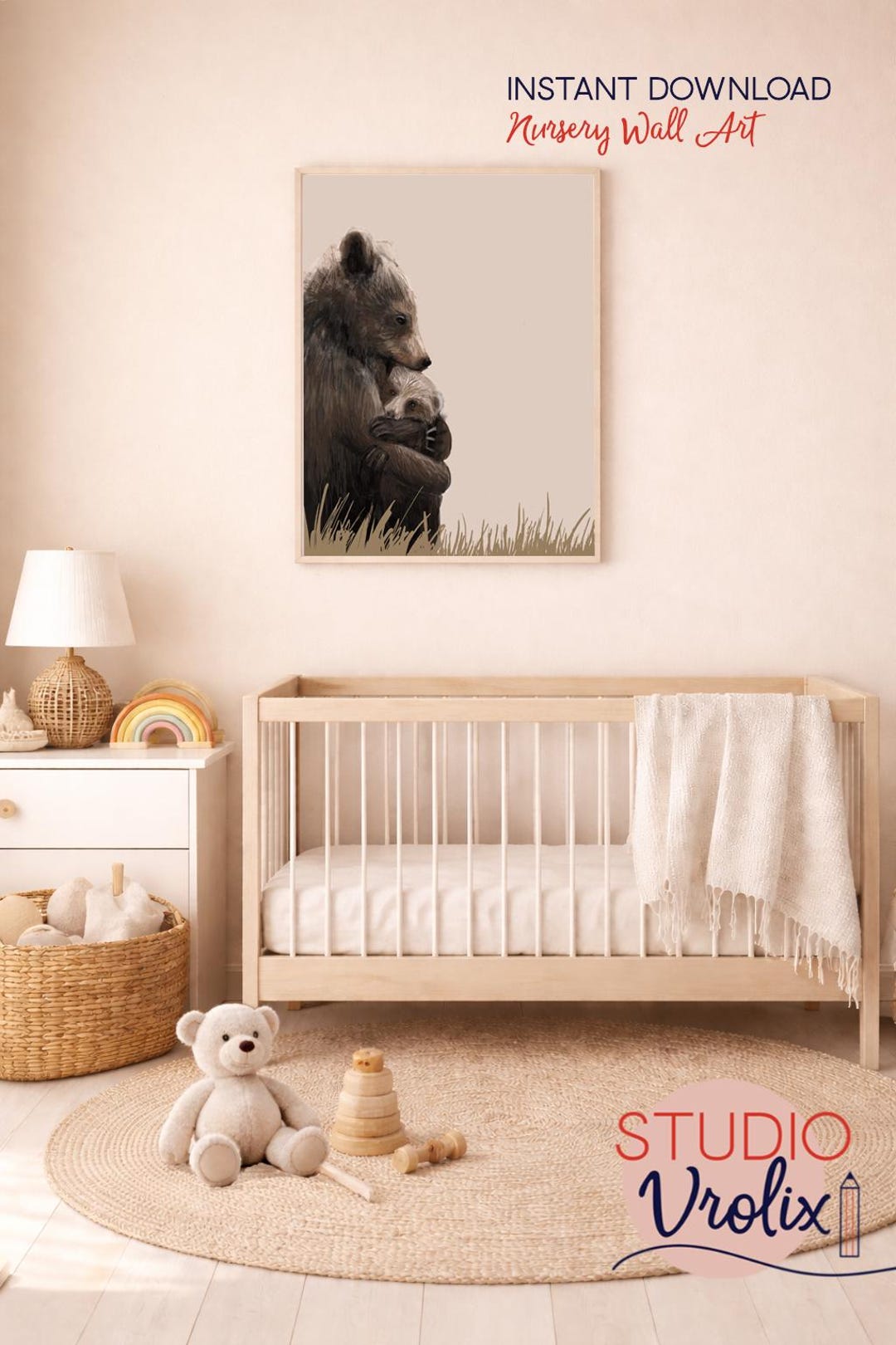 Baby Animal Nursery Wall Art Printable, Kids Room Animal Prints ...
