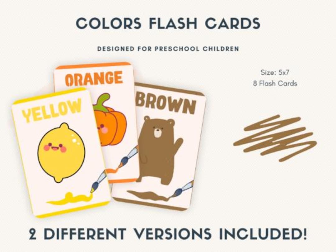 Printable Color Flashcards – Preschool Learning Cards (5x7) (digital ...