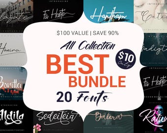 Best Handwritten Fonts Bundle for Cricut Procreate Logos Invitations DIY Projects Wedding Cards Branding Design Download