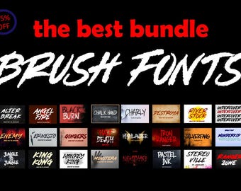 Brush Fonts Bundle: 36 Modern Handwritten Fonts for Branding & Logos