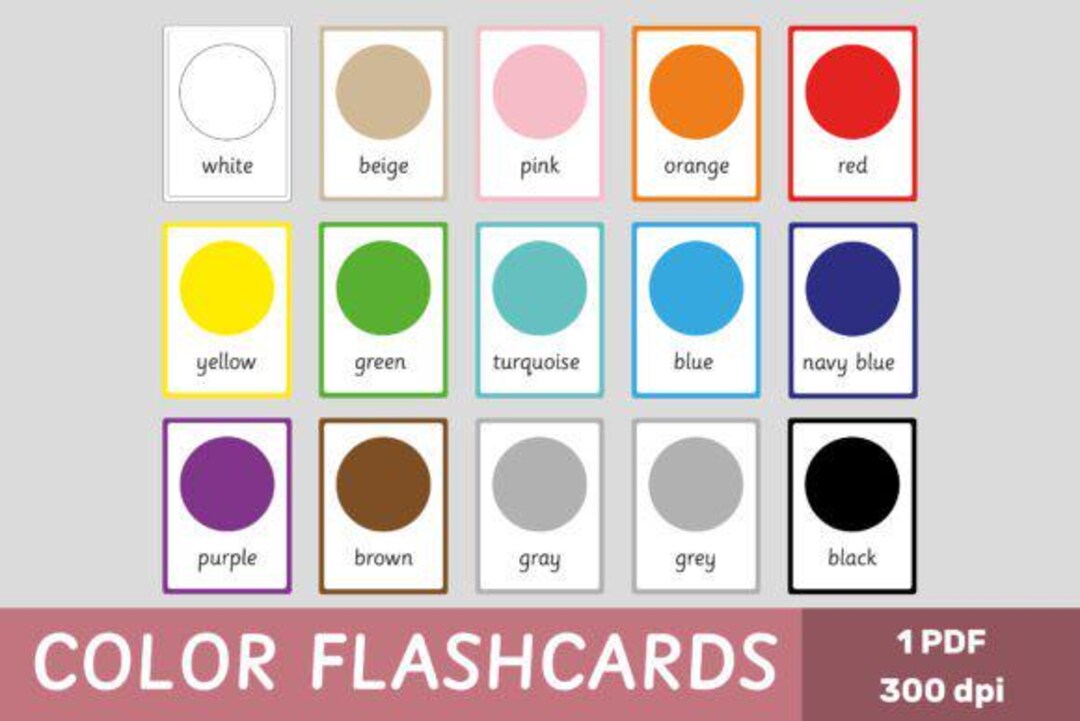 Color Flashcards | Preschool Learning, Homeschool (PDF) - Etsy