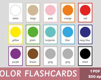 Color Flashcards | Preschool Learning, Homeschool (PDF)