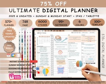 2025-2027 Digital Planner Bundle | iPad, GoodNotes, Notability (Hyperlinked PDF)