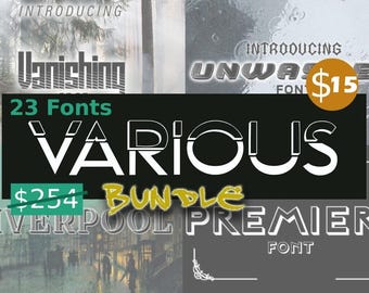 Paquete de fuentes versátiles para diseñadores: 23 fuentes premium para Cricut, logotipos, branding, invitaciones, pósteres, manualidades y proyectos digitales.