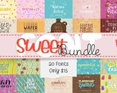 Sweet Font Bundle, Handwritten Script Fonts for Cricut, Logo Design