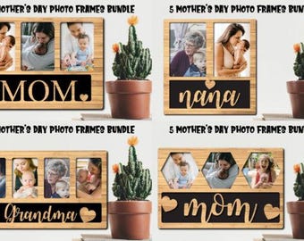 Mother's Day Photo Frame SVG Bundle, DIY Gift Template (Digital Files)